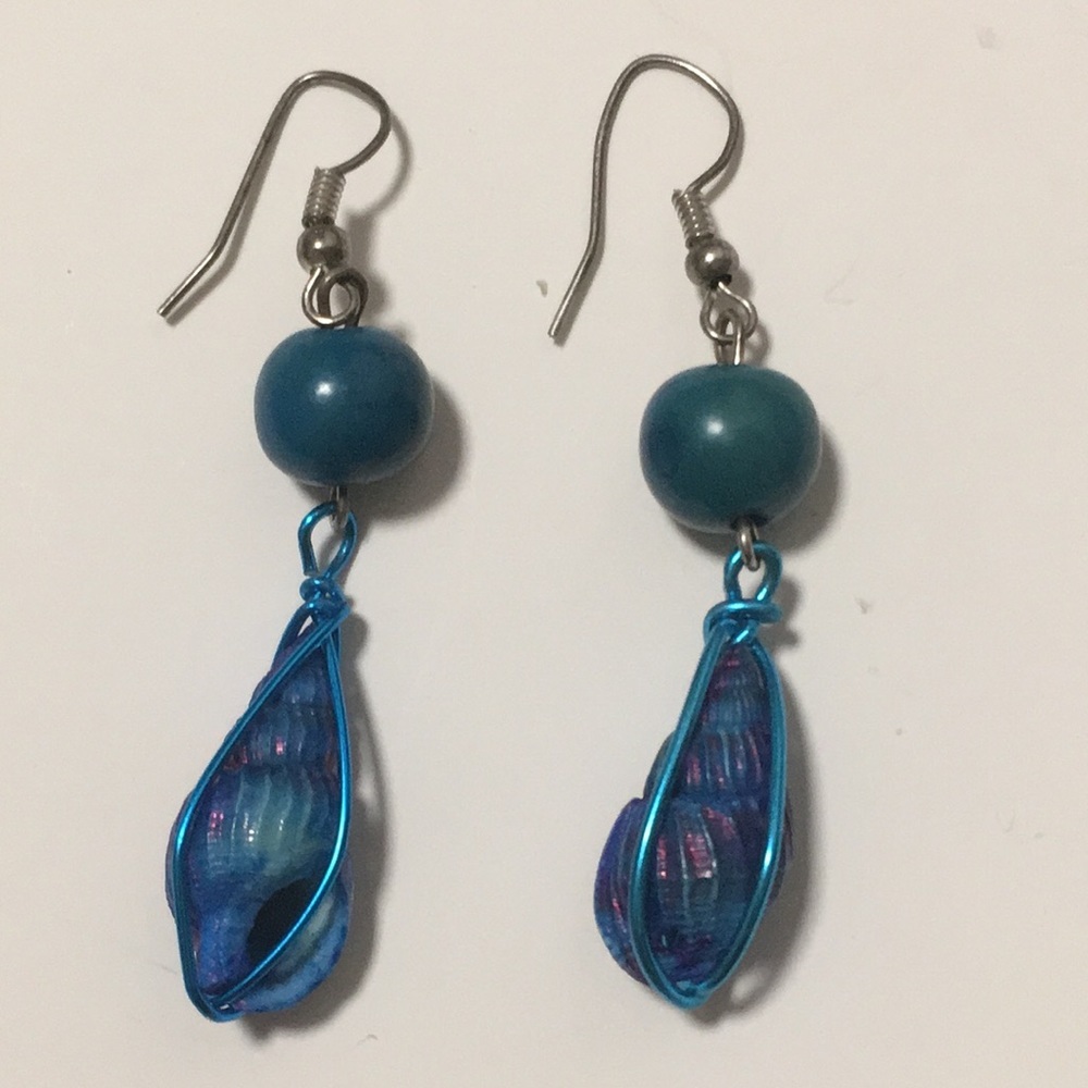 Ladies’ Pink & Blue Fishhook Earrings